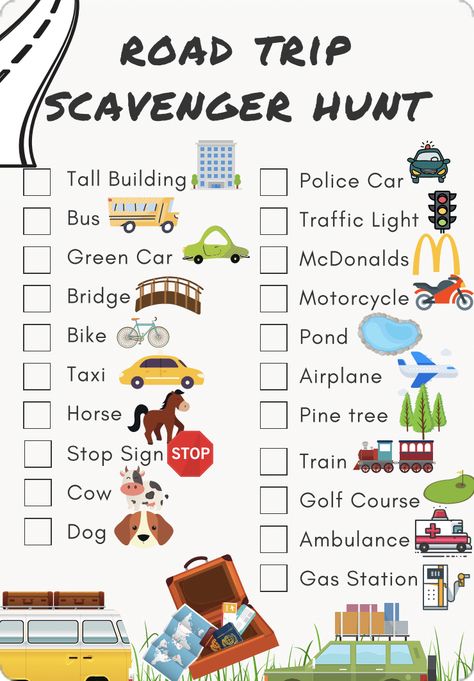 Car Trip Activities, Car Ride Activities, Kid Road Trip Activities, Fun Road Trip Games, Road Trip Scavenger Hunt, Toddler Road Trip, Road Trip Kit, Kids Travel Activities, Car Activities