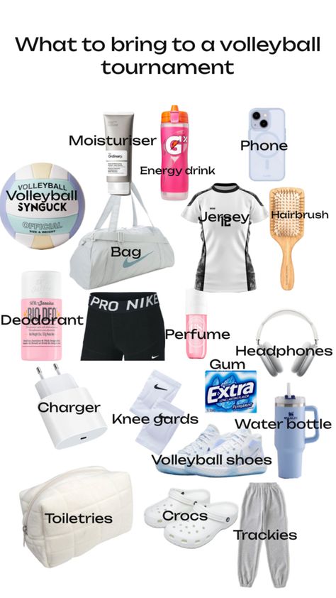 What You Need For Volleyball, Volleyball Helpful Tips, Volleyball Things You Need, What To Pack In Your Volleyball Bag, Club Volleyball Tournaments, What To Put In Your Volleyball Bag, What To Pack For Volleyball, Volleyball Wishlist, Volleyball Rotations