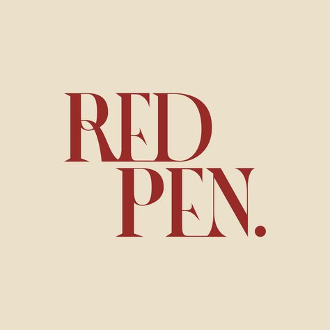 This is a stacked logo design we created for Red Pen, a creative marketing consultancy created by a black woman to encourage, elevate, and celebrate fellow creative black women. We wanted this brand to feel timeless, innovative, and luxurious, and at the same time keeping it minimal and chic. We love the end result. What do you think? If you’re looking to elevate your brand, we’d love to work with you: uzstudio.co. Logos, Dark Red Branding, Red Logo Design Ideas, Red Brand Identity, Red Branding Design, Fashion Brand Logo Design, Editorial Logo Design, Logo Design Marketing, Red Logo Design