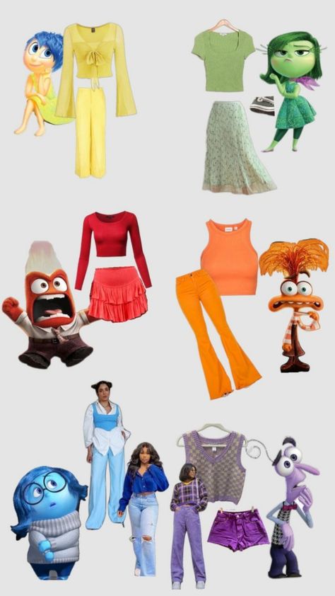 Cute Easy Halloween Costumes, Fun Halloween Outfits, Inside Out Costume, Halloween Costume Ideas Women, Women Halloween Costume Ideas, Cute Group Halloween Costumes, Classy Halloween Costumes, Costume Ideas Women, Matching Halloween Costumes