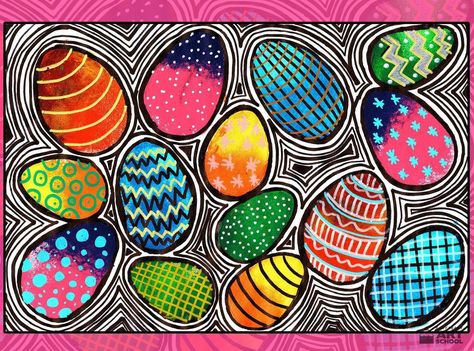 Grade 5 Easter Art, 4th Grade Easter Art, Easter Art 3rd Grade, Easy Easter Art For Kids, Easter Art Elementary School, 2nd Grade Easter Art Projects, Easter Crafts 5th Grade, 5th Grade Easter Art Projects, Easter Oil Pastel Art