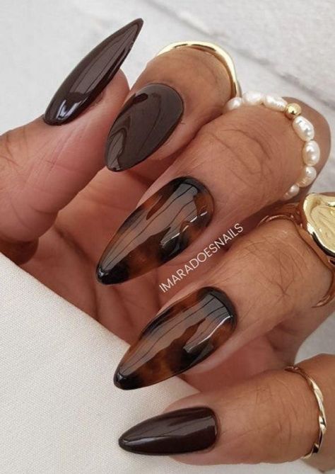 Nails Autumn, November Nails, Smink Inspiration, Animal Nails, Makijaż Smokey Eye, Animal Print Nails, Nail Idea, Brown Nails, Autumn Nails