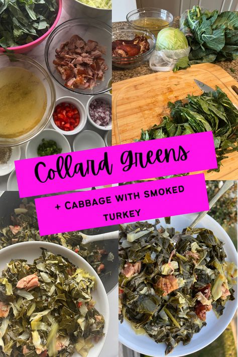 Cabbage With Smoked Turkey, Collard Greens And Cabbage, Crockpot Collard Greens, Smoked Turkey Wings, Collard Greens Recipe, Smoked Turkey Recipes, Turkey Neck, Neck Bones, Turkey Recipe