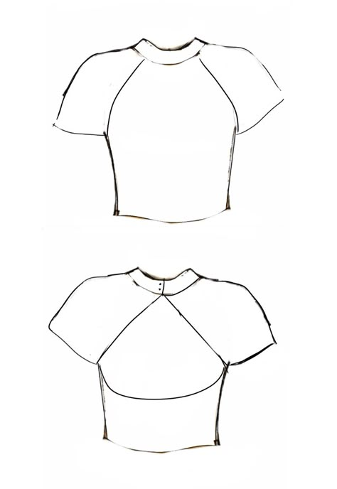 Fashion Design Sketches Tops, Shirt Template Sewing, Tops Sketches Fashion Illustrations, Crop Top Designs Drawings, Crop Top Sketch Drawing, Mens Fashion Template, Cute Shirt Designs Drawing, Drawing Shirt Ideas, How To Draw A Tank Top