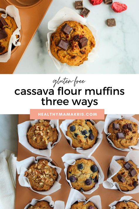 Cassava Flour Breakfast Recipes, Tapioca Flour Muffins, Cavassa Flour Recipes, Recipes With Cassava Flour, Cassava Flour Recipes Muffins, Cassava Flour Muffins, Cassava Flour Brownies, Cassava Flour Desserts, Cassava Muffins