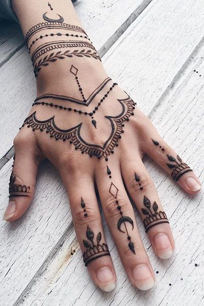 25 Cool Hand Tattoos For Those Who Love Ink - The Trend Spotter Tato Grunge, Henne Tattoo, Tattoo Design For Hand, Inai Pengantin, Body Tattoo Design, Henna Tutorial, Henna Inspired Tattoos, Cute Henna, Tato Henna