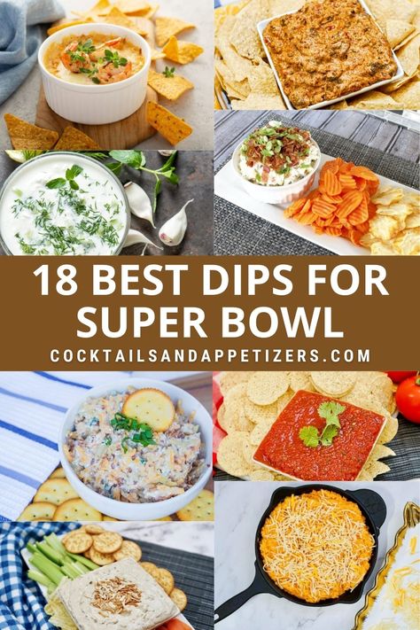 Easy dip recipes for Super Bowl food, game day and snacking! We've got cold dips, hot dips, cheese dips, chip dip, crab dip, corn dip and lots more. Make ahead dips for summer, delicious dip recipes for fall and easy dips for holiday entertaining. Dip For Tailgate, Dips That Go With Burgers, Best Tailgate Dips Cold, Appetizer Dip Recipes Easy, Fall Dips And Appetizers Cold, Game Day Cold Dips, Fancy Chips And Dip, Types Of Dip Recipes, Veggie And Chip Dip