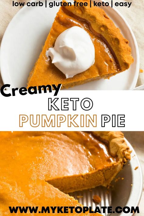 Keto Pumpkin Recipes, Keto Pies, Low Carb Pumpkin Recipes, Almond Flour Crust, Low Carb Pumpkin Pie, Keto Thanksgiving, Keto Pumpkin Pie, Keto Baking, Pumpkin Pie Recipe