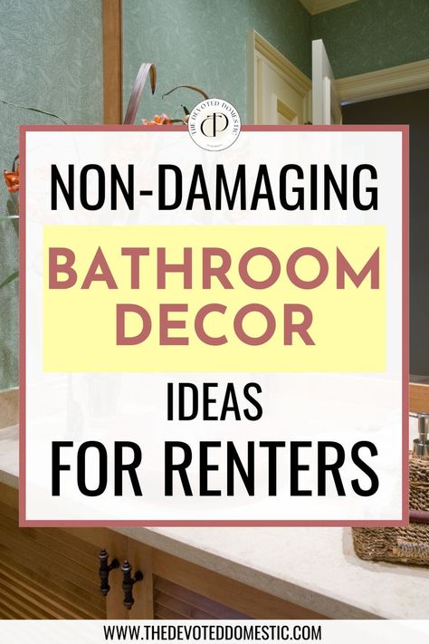 Looking for easy, affordable ways to spruce up a boring rental apartment bathroom? Look no further, because I think I've got the PERFECT guide on renter friendly bathroom remodel & the most stunning bathroom decor ideas EVER! These are some REAL eye-candy, get inspired!! Rental Apartment Bathroom, Small Rental Bathroom, Easy Bathroom Upgrades, Renters Diy, Rental Bathroom Makeover, Renter Friendly Decorating, Rental Makeover, Rental Bathroom, Renters Decorating