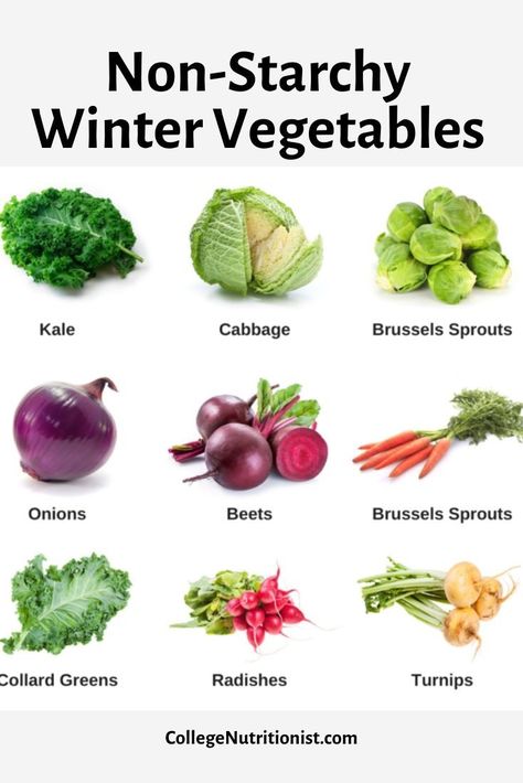 Save money on in-season veggies #collegenutritionist #budget #healthyeating Non Starchy Vegetables List, Non Starchy Vegetables, Dog Vegetables, College Food Hacks, College Nutritionist, Healthy Vitamins, College Budgeting, Winter Veggies, Winter Meals