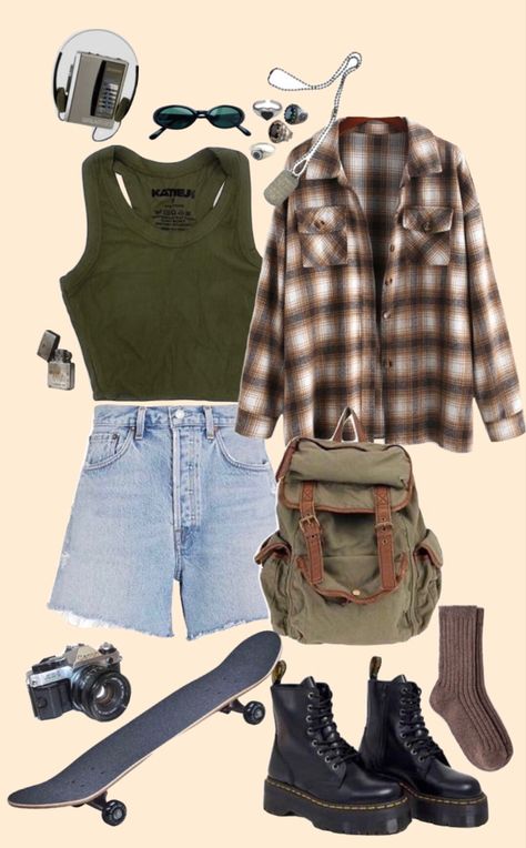 Grunge Niche Outfits, Grunge Chill Outfits, Kinda Grunge Outfits, Grunge Atheistic Outfits, 90s Teenage Fashion, Grunge Look 90s, Outfit Ideas Templates, Simple Grunge Outfits Summer, Casual Summer Grunge Outfits