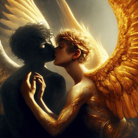 #angelboy #angelcouple #ethereal #goldenhour #angel Ethereal Angel Aesthetic, Angel Pfp Male, Fallen Angel Aesthetic Male, Angel Art Male, Male Angel Aesthetic, Angel And Demon Love Art, Angels Before Man, Angel Boy Aesthetic, Angel Boy Art