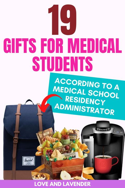 Med School Survival Kit, Medical School Gift Basket, Med School Gift Ideas, Medical Student Must Haves, Med School Gifts, Gifts For Med Students, Medicine Student Aesthetic, Gifts For Medical Students, Student Survival Kits