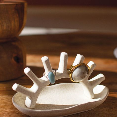 Inspired by the sun on the horizon, this trinket dish offers a charming spot to safekeep rings, jewelry, and other small treasures. Handcrafted stoneware Due to the handcrafted nature of this item, expect slight variation in the appearance of each unique piece Wipe clean with soft cloth Imported 6" x 3.5" x 3.5"t Air Clay Ring Holder, Ceramic Jewelry Tray, Air Dry Clay Jewelry Holder, Pottery Sun, Air Clay, Ceramic Jewelry Dish, Handmade Ceramic Jewelry, Modelling Clay, Clay Making