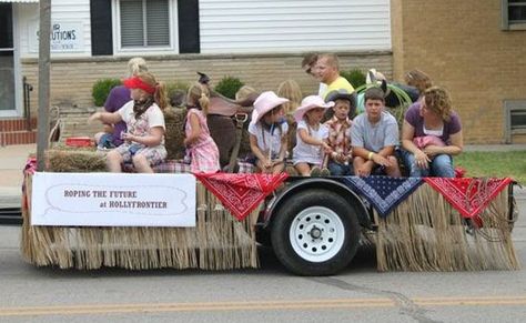 Cowboy Float Ideas, Cowboy Themed Parade Float, Cowboy Homecoming Float, Cowboy Parade Float Ideas, Country Parade Float Ideas, Rodeo Float Ideas, Cowboy Christmas Parade Float, Cowboy Float Parade, Western Theme Parade Float Ideas