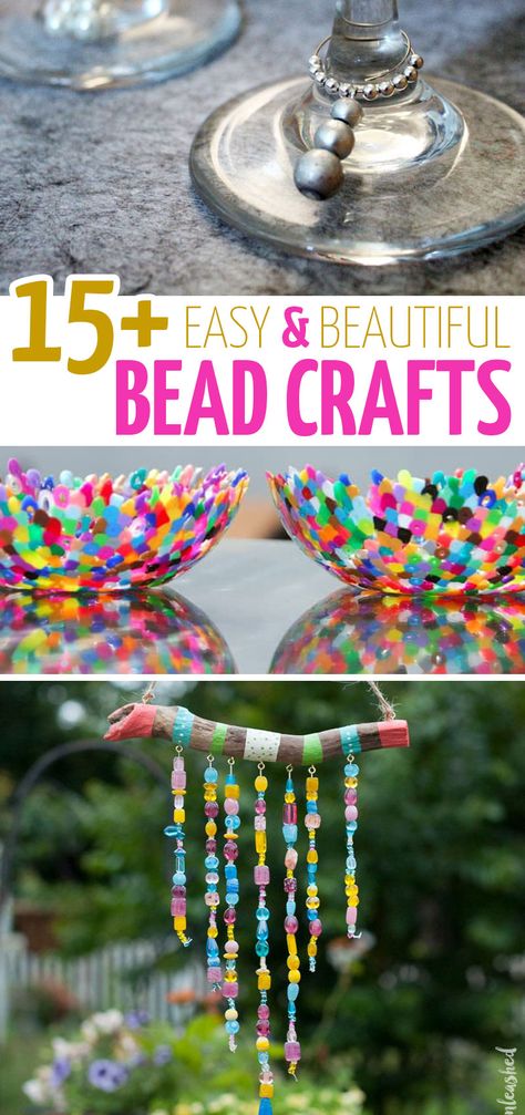 Click for loads of cool bead crafts for kids and adults! These cool things to make with beads include jewelry making crafts for beginners, beaded home decor ideas, and more! Bead Crafts For Kids, Things To Make With Beads, Beaded Home Decor, Crafts For Beginners, Functional Crafts, Arts And Crafts For Teens, Arts And Crafts For Adults, Beading For Kids, Bead Crafts Diy