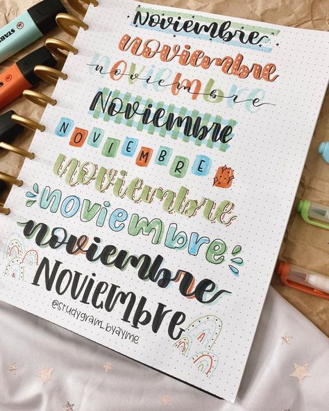 College Notes, Hand Lettering Alphabet, Stabilo Boss, Lettering Alphabet Fonts, Bullet Journal Lettering Ideas, Fonts Alphabet, Washi Tape, Doodle Art, Lettering Alphabet