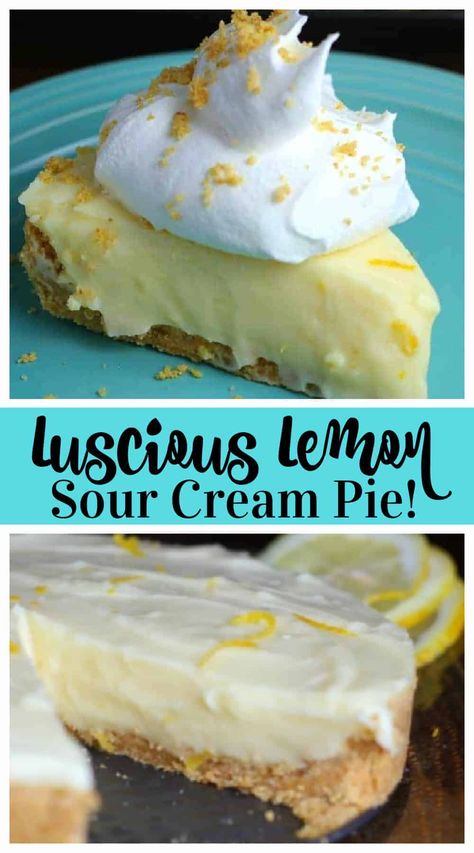 Essen, Sour Cream Pie, Lemon Sour Cream Pie, Key Lime Desserts, Sour Cream Banana Bread, Lemon Pie Recipe, Joy Cookies, Lemon Cream Pies, Homemade Banana Pudding