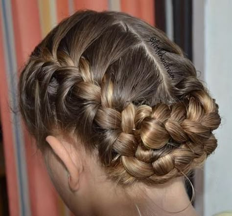 simple updo with french braids Two Braids Updo, Two Braid Updo, Ballet Hairstyles Dancers, French Braids Into Bun, Two Plaits Hairstyles, Weave Hairstyles Curly, French Braid Bun, French Braid Styles, French Braid Updo