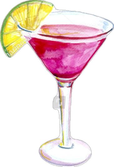 Alcoholic Drinks Clipart, Drinks Watercolor, Watercolor Cocktails, Drinks Clipart, Watercolor Alcohol, Classic Vodka Cocktails, Cosmopolitan Drink, Cocktails Clipart, Cosmopolitan Cocktail