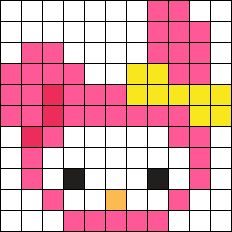 Small Kandi Patterns, My Melody Kandi, My Melody Perler Beads, Perler Bead Patterns Small Easy Cute, Kandi Beads, Small Patterns, Kandi Inspo, Crafting Corner, Easy Perler Bead Patterns