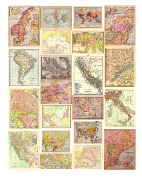 free printable antique maps, easy to download and use for crafting, journal making, scrapbooks, jewelry. This is a great site for vintage images and free downloads. Free Printable Vintage Maps, Miniature Maps Printable, Free Printable World Map, Antique Maps Vintage, Vintage Maps Art, Map Crafts, Images Vintage, Antique Maps, Old Maps