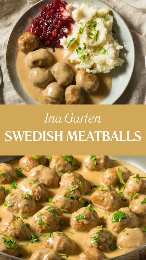 Ina Garten Swedish Meatballs Swedish Ground Beef Recipes, Swedish Meatballs Chicken, Ground Beef Swedish Meatballs, Whole 30 Swedish Meatballs, Meatball Recipes With Panko, Swedish Meatball Dinner Ideas, Swedish Meatballs Dinner, Swedish Meatballs No Sour Cream, Turkey Swedish Meatball Recipe