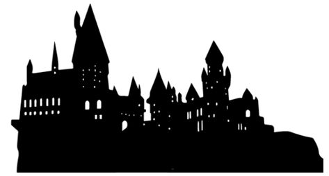 Hogwarts Castle Drawing, Hogwarts Castle Silhouette, Hogwarts Silhouette, Harry Potter Silhouette, Harry Potter Castle, Castle Silhouette, Castle Background, Harry Potter School, Hogwarts Christmas