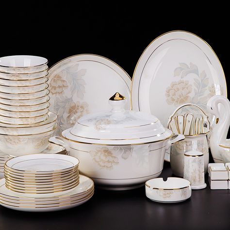 China Crockery, Crockery Design, Household Gifts, Fine China Dinnerware, Dinner Ware, Dinning Set, Luxury Tableware, Gadgets Kitchen Cooking, China Dishes