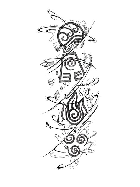 4 Elements Tattoo, Four Elements Tattoo, Element Tattoo, Atla Tattoo, Maching Tattoos, Avatar Tattoo, Elements Tattoo, Maori Tattoo Designs, Aries Tattoo