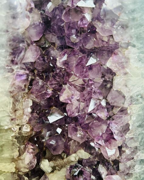 Elevate your space with white light, love, beauty and great energy with this beautiful Large Amethyst X Calcite Inclusions. This is a gorgeous piece with great color & nicely polished sides. Rich purple amethyst points are surrounded by jasper in blue green tones. I love how the Amethyst portal pulls you in! This will make a great addition to any space. Raw beauty & great energy. Amethyst is a stone of spiritual protection and purification. It is a Wind element stone that stimulates ... Amethyst Aesthetic, Wind Element, Amethyst Point, Spiritual Protection, Rich Purple, Raw Beauty, Green Tones, Purple Amethyst, White Light