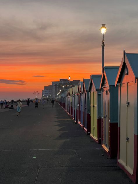 brighton colorful beach houses sunset Brighton Beach Aesthetic, Brighton England Aesthetic, Bucketlist 2024, Brighton Aesthetic, Brighton Apartment, Brighton Photography, Besties Summer, Colorful Beach House, Uk Aesthetic