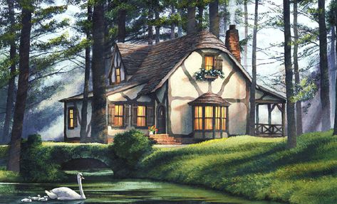 https://www.williampoole.com/upload/images/Rendering_Large_5509d4d59c5c3.gif Fairytale Cottage Floor Plans, English Cottage Floor Plans, Storybook Cottage House Plans, Cottage Floorplan, Storybook House Plan, Cottage Floor Plan, Storybook House, Alternative Housing, Tudor Cottage