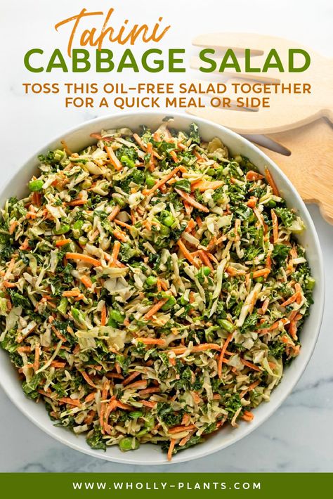 Bang Bang Tahini Salad, Trending Salads 2023, Vegan Lettuce Salad, Best Cabbage Salad, Cold Cabbage Salad Recipes, Cabbage Based Salads, Vegan Cabbage Salad, Chopped Cabbage Salad, Carrot Cabbage Salad Recipes