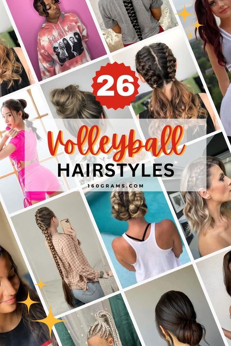 Save this pin for a collection of trendy volleyball hairstyles that will take your look to the next level. From braided updos to sleek ponytails, these styles are sure to make you stand out on and off the court. Click to discover your next winning hairstyle! #VolleyballHairstyles #HairInspo #FashionBlog Volleyball Hairstyle, Fishtail Bun, Casual Bun, High Pigtails, Braided Updos, Tight Braids, Boxer Braids, Bubble Ponytail, Sport Hair