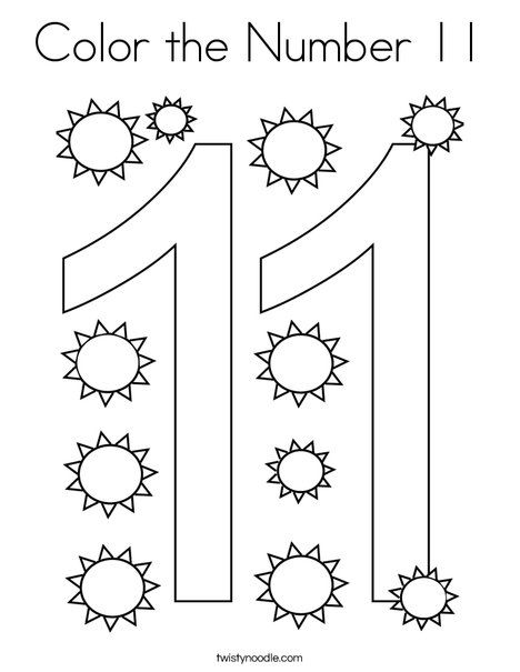 Color the Number 11 Coloring Page - Twisty Noodle Number 11 Coloring Page, Number 11 Crafts For Preschoolers, Number 11 Activities, Number 11 Craft, 11 Worksheets For Preschool, Number 11 Activities For Preschool, Number 12 Worksheets For Preschool, Number 11 Worksheets For Preschool, Number 11 Worksheet