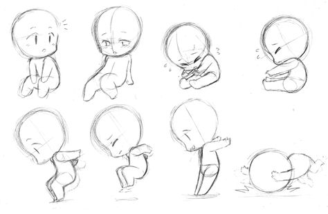 Chibi - body positions Draw Chibi, Chibi Bts, Chibi Body, Chibi Sketch, 캐릭터 드로잉, Chibi Drawings, Body Drawing, Anime Drawings Tutorials, Drawing Tutorials