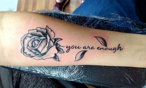 Rose With Bible Verse Tattoo, This Too Shall Pass Rose Tattoo, Rose Bible Verse Tattoo, Rose Stem Tattoo, Rose Tat, Bible Verse Tattoos, Verse Tattoos, Self Love Tattoo, Quote Tattoo