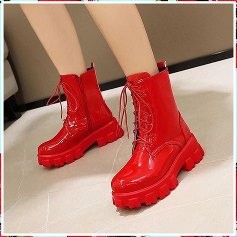 Winter Shoes Design - Just Face It! - Finding a product is not simple. Try Amazon.com to get all your supplies. Good Sneakers, Square High Heels, Ridding Boots, High Heel Stiefel, Basic Boots, Pu Boots, Punk Boots, Patent Leather Boots, Heel Boot