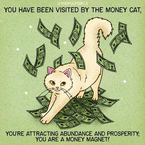 Humour, Money Cat, Luck Quotes, Money Magnet, Good Luck Quotes, Three Cats, Success Affirmations, Affirmations Positives, Money And Happiness