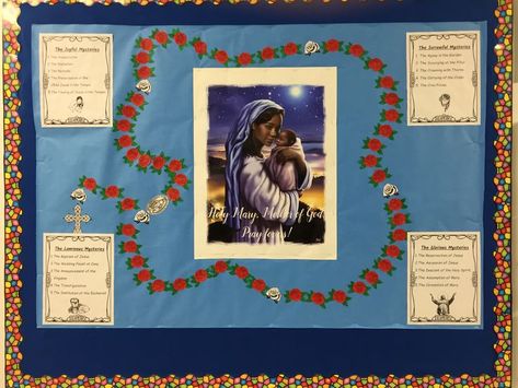 Mysteries of the Rosary Rosary Bulletin Board, The Madonna, Bulletin Board Ideas, Holy Rosary, Personalized Posters, Madonna And Child, Make Your Own Poster, Mother Mary, Board Ideas