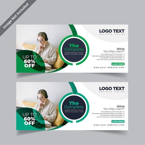 Learning Sites, Vector Banner, Vector Online, Business Banner, Teacher Education, Banner Template Design, Learning Courses, Website Banner, Web Banner Design