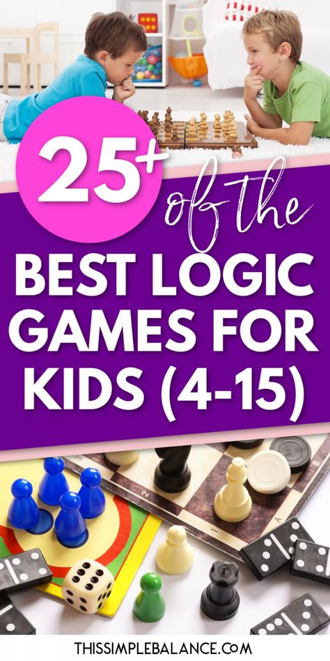 25+ Best Logic Board Games for Kids: help your kids develop perseverance, critical thinking and reasoning skills! #homeschool Game Schooling, Logic Games For Kids, Summertime Activities, Thinking Games, Educational Board Games, Critical Thinking Activities, Kids Help, Problem Solving Activities, Game Based Learning