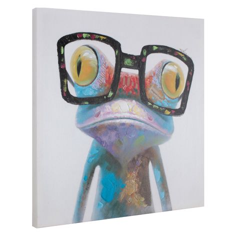 hobbitholeco Frog Canvas Gallery Wrapped Wall Art - IMP5235 Frog Wall Decor, Thomas Sanders, Hand Painted Wall Art, Hand Painted Walls, Wearing Glasses, Into The Woods, Hand Painted Canvas, Canvas Wall Decor, Painting Tips