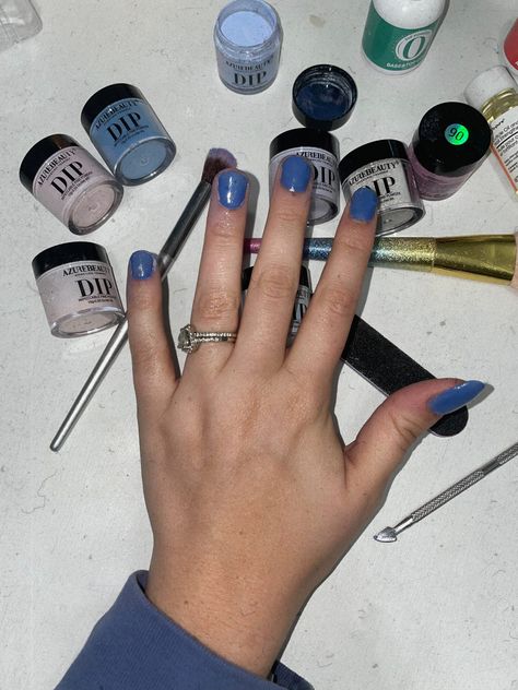 DIY Dip Powder Nails by Azure Beauty Azure Dip Powder Nails, Azure Beauty Dip Powder Nails, Azure Nail Dip Powder, Powder Nails Short, At Home Dip Powder Nails, Nails No Chip, Fall Dip Powder Nails, Fall Western Nails, Diy Dip Powder