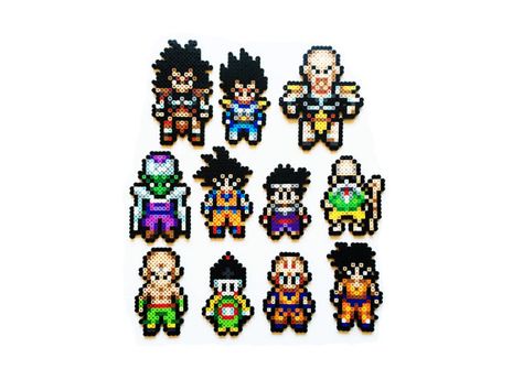 Dragon Ball Z Characters Perler Sprites Choose by ShowMeYourBits Perler Sprites, Dragon Ball Z Characters, Pixel Dragon, Perler Beads Ideas, Modele Pixel Art, Perler Projects, Grid Patterns, Piskel Art, Perler Creations