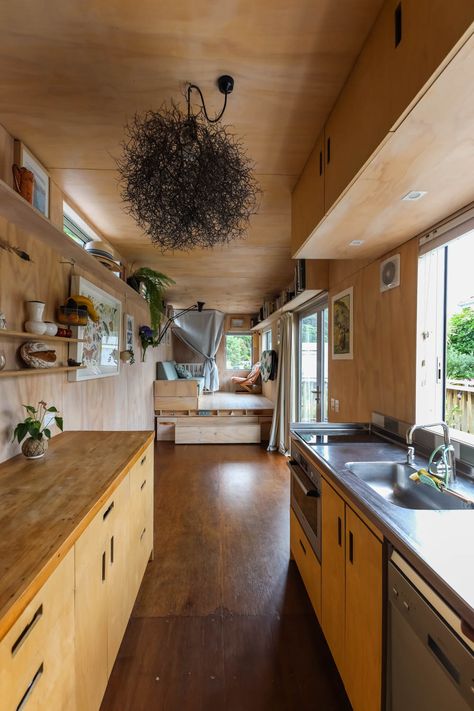 Living Big in a Tiny House - Incredible Shipping Container Home By The Sea Is A Small Space Marvel Cargo Home, Container House Interior, Container Home Designs, Container Shipping, Tiny Container House, Shipping Container Cabin, Container Conversions, Shipping Container Home Designs, Container Cabin