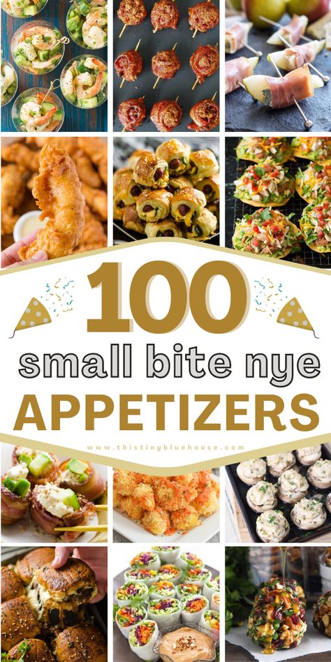 Restaurant Style Appetizers, Card Party Snacks Appetizers, Small Bites For Party, Mini Meals Ideas, Appetizers For Brunch, Small Bite Appetizers For Party, Unique Potluck Dishes, Elegant Appetizers For Party Small Bites, New Year’s Eve Appetizers