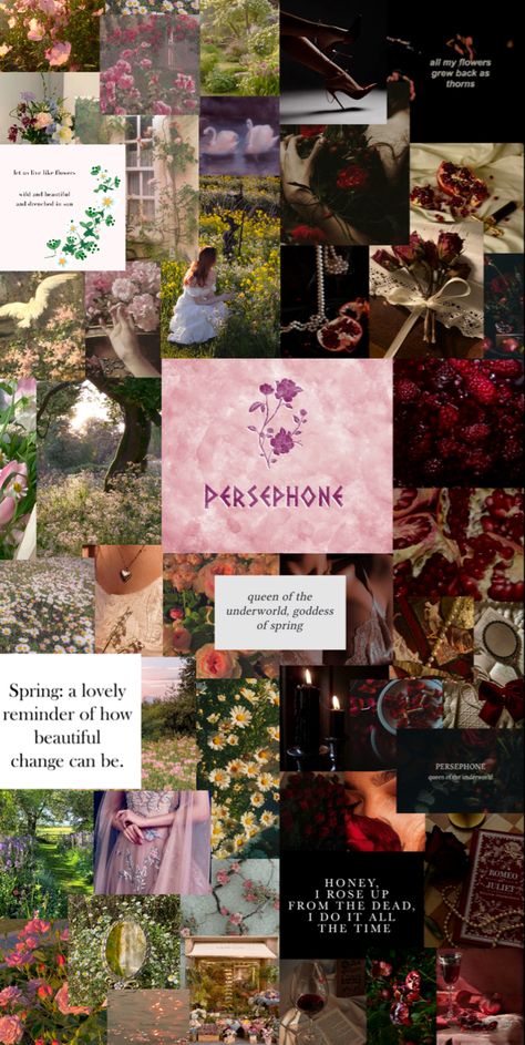 Persephone Goddess Of Spring Aesthetic, Children Of Persephone Aesthetic, Persephone Wallpaper Iphone, Persephone Goddess Art, Daughter Of Persephone Aesthetic, Persephone Outfit Aesthetic, Persephone Aesthetic Wallpaper, Greek Gods Wallpaper Aesthetic, Persephone Cabin