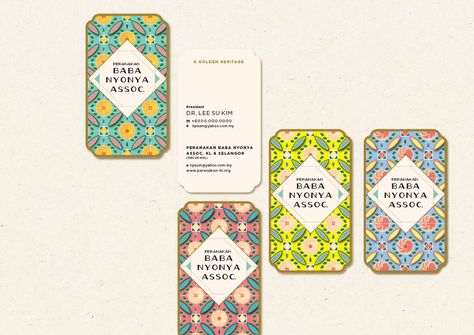 Logo for Peranakan baba nyonya association on Behance Nyonya Pattern, Peranakan Pattern, Nyonya Design, Peranakan Design, Baba Nyonya, Business Card Logo Design, Thai Design, Thai Pattern, Name Card Design